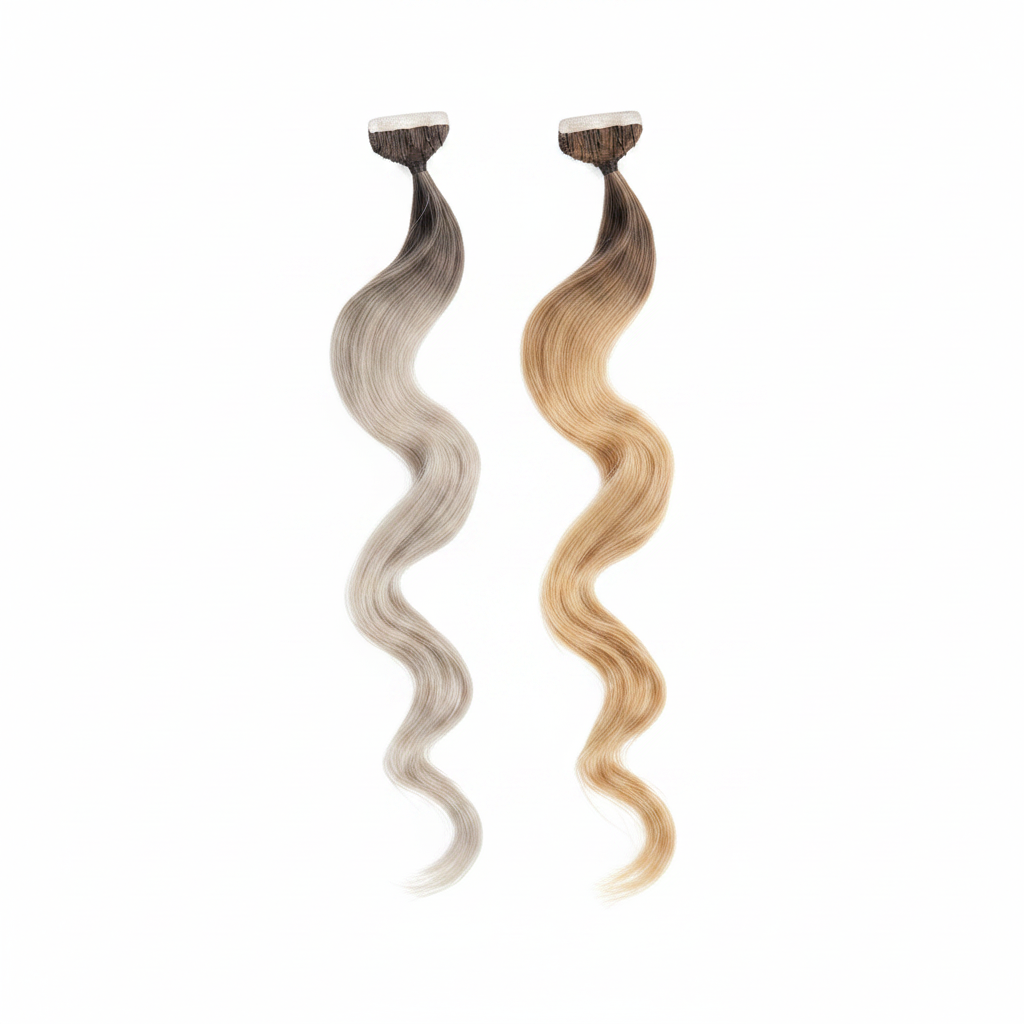 DI BIASE 波浪发接发贴片 2.5克 渐变色 10片装 50厘米 货号 STKR 4 CM 50 SH-W