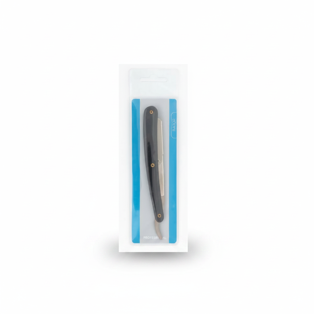 STAINLESS STEEL BARBER'S RAZOR HALF BLADE WITH SAFETY ES661 STAINLESS STEEL