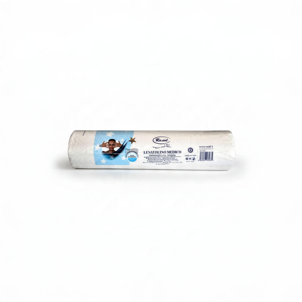 Rotolo lenzuolino medico ROIAL in carta microperforata neutra, altezza 60 cm, ideale per studi professionali Teriam Service